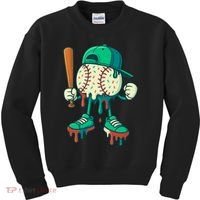 Baseball Lifestyle Drip Ice Cream Cool Art Kids Sweatshirt thumb 0