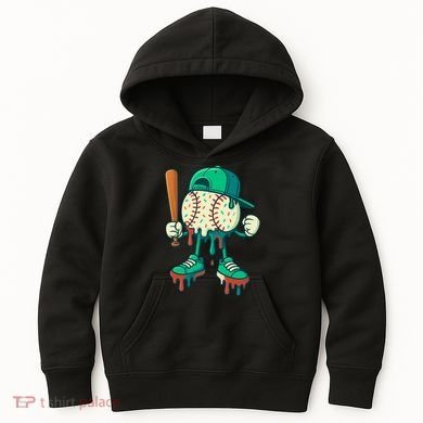 Baseball Lifestyle Drip Ice Cream Cool Art Kids Hoodie