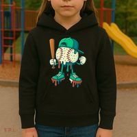 Baseball Lifestyle Drip Ice Cream Cool Art Kids Hoodie thumb 3
