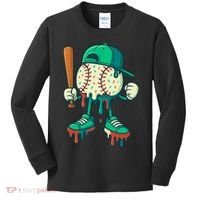 Baseball Lifestyle Drip Ice Cream Cool Art Kids Long Sleeve Shirt thumb 0