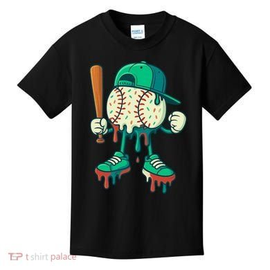 Baseball Lifestyle Drip Ice Cream Cool Art Kids T-Shirt