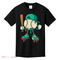Baseball Lifestyle Drip Ice Cream Cool Art Kids T-Shirt thumb 0