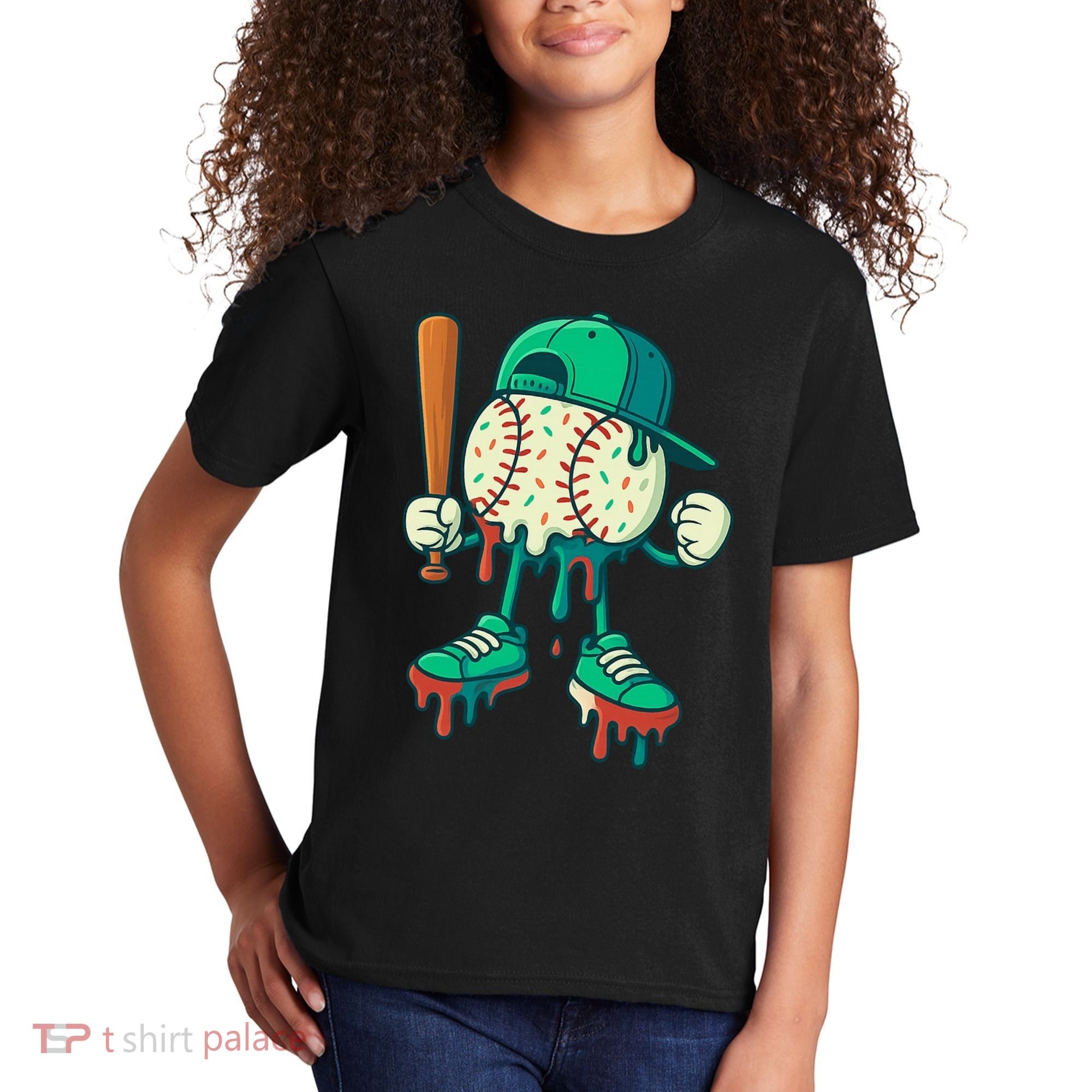 Baseball Lifestyle Drip Ice Cream Cool Art Kids T-Shirt