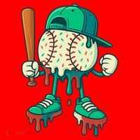 Baseball Lifestyle Drip Ice Cream Cool Art Santa Hat thumb 1