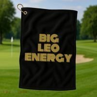 Big Leo Energy Astrology Gift Golf Towel thumb 1