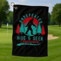 Bigfoot Limited Edition Undefeated Hide & Seek Sasquatch Golf Towel thumb 1