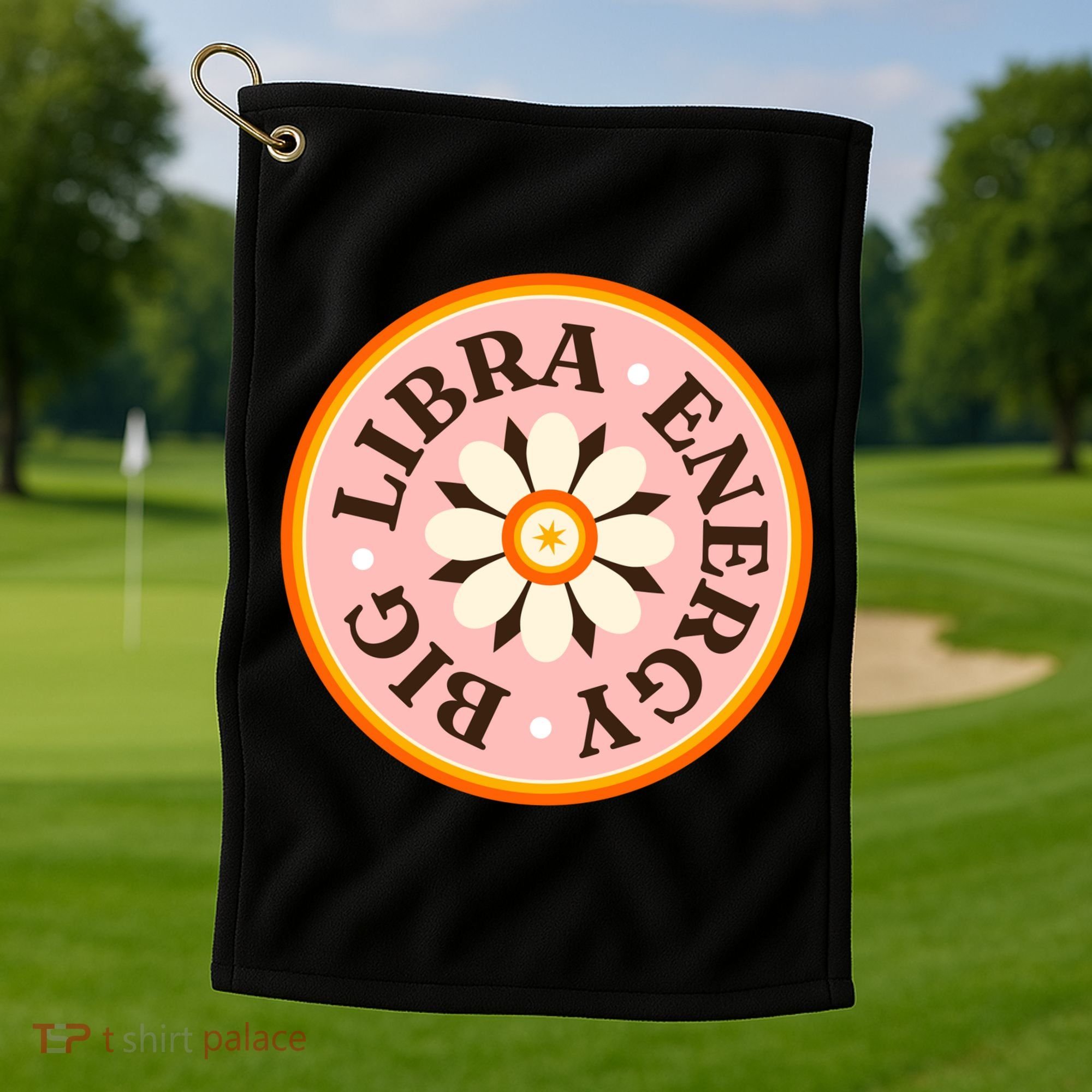 Big Libra Energy Zodiac Birthday Golf Towel