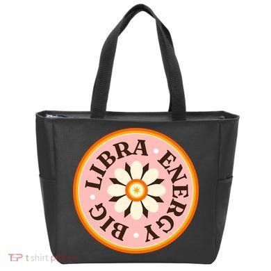 Big Libra Energy Zodiac Birthday Tote Bag