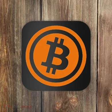 Bitcoin Logo Emblem Cryptocurrency Blockchains Coaster