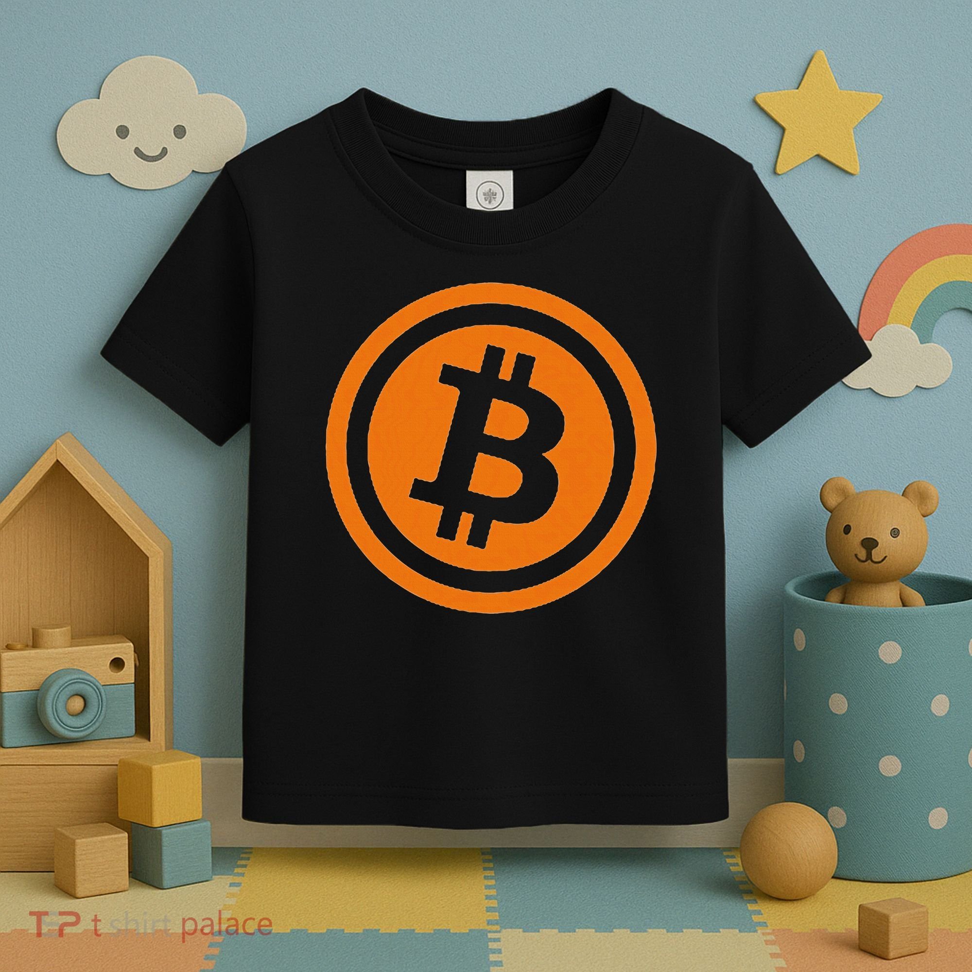 Bitcoin Logo Emblem Cryptocurrency Blockchains Toddler T-Shirt