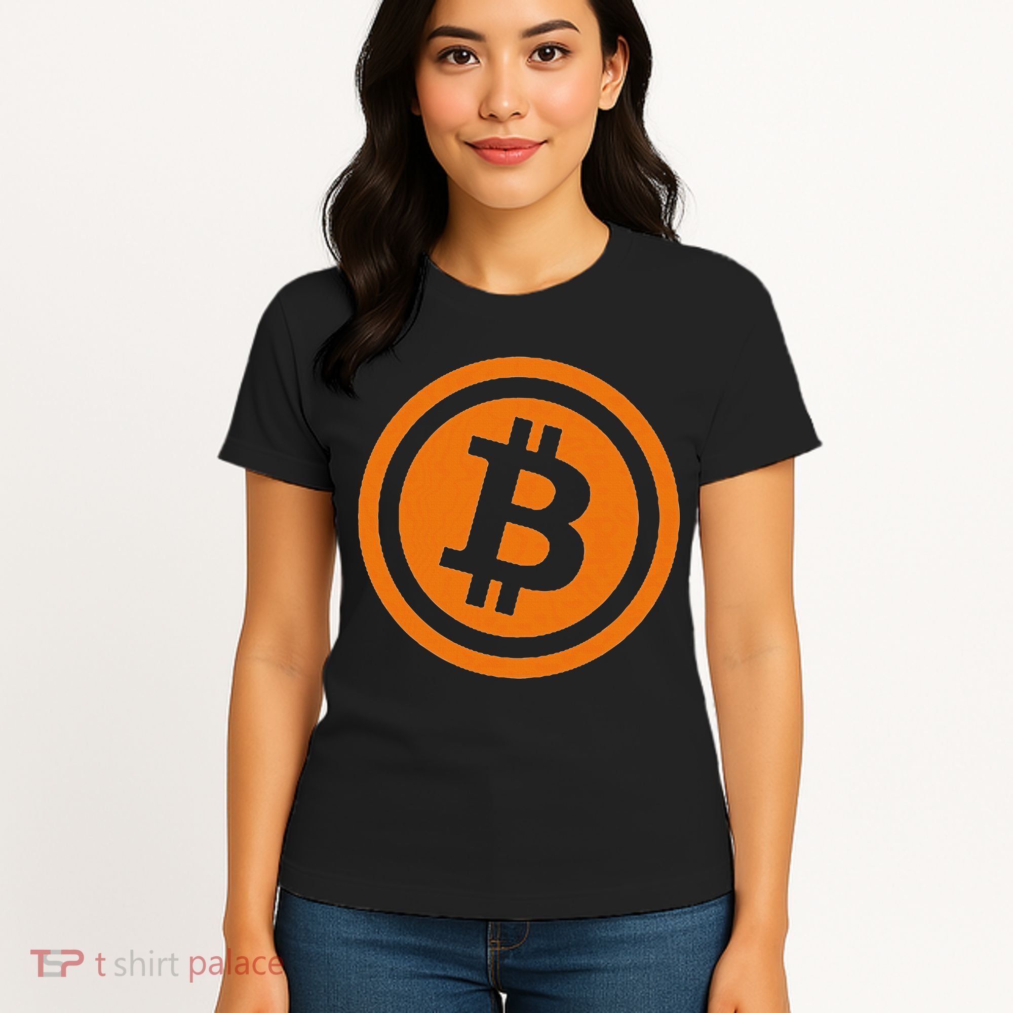 Bitcoin Logo Emblem Cryptocurrency Blockchains Women's T-Shirt