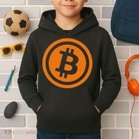 Bitcoin Logo Emblem Cryptocurrency Blockchains Kids Hoodie thumb 2