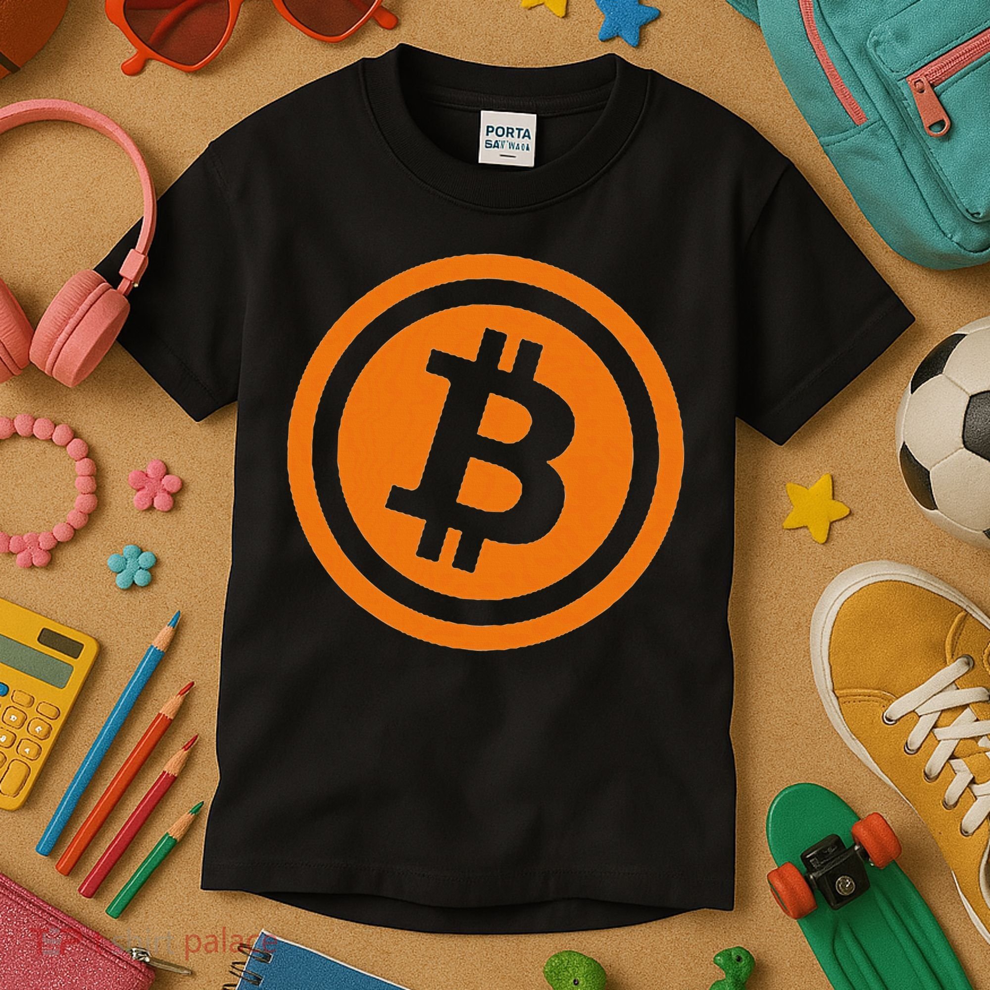 Bitcoin Logo Emblem Cryptocurrency Blockchains Kids T-Shirt