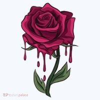 Bleeding Rose Button thumb 1