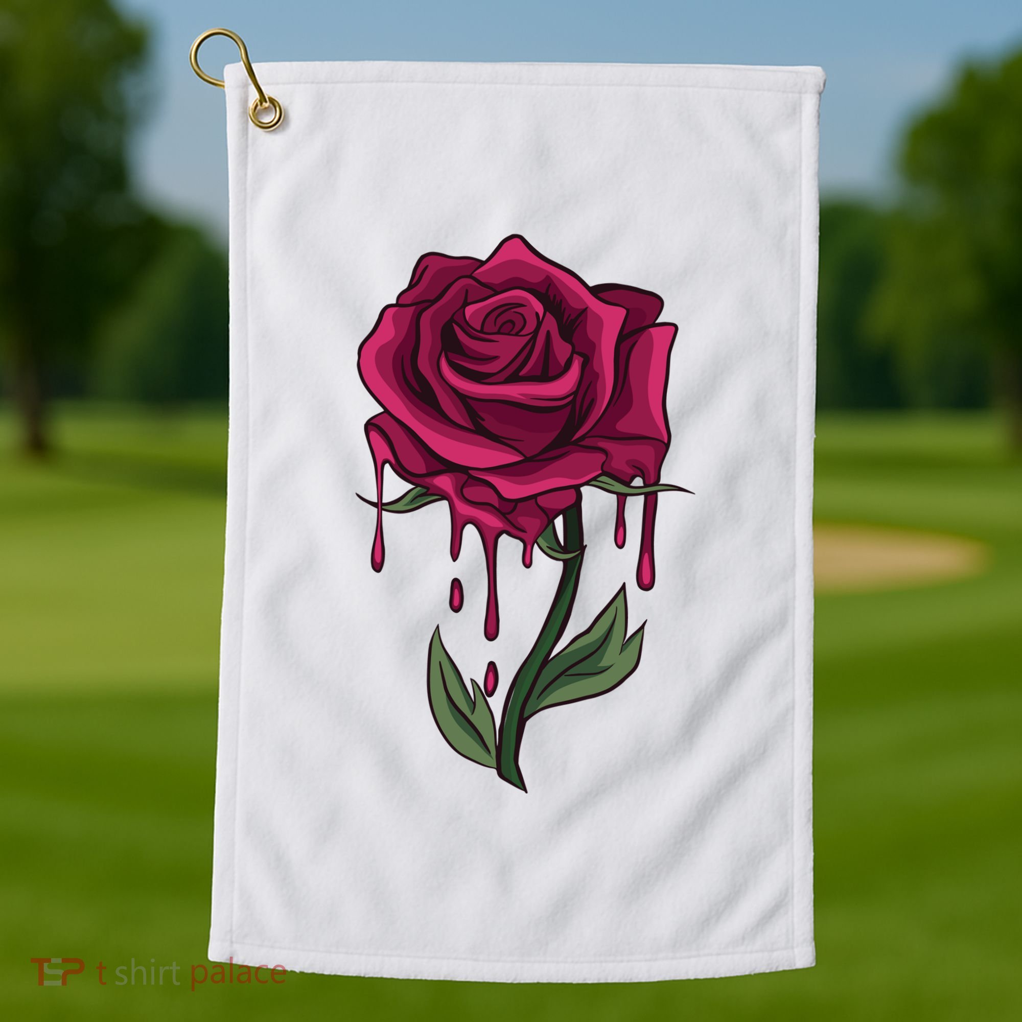Bleeding Rose Golf Towel
