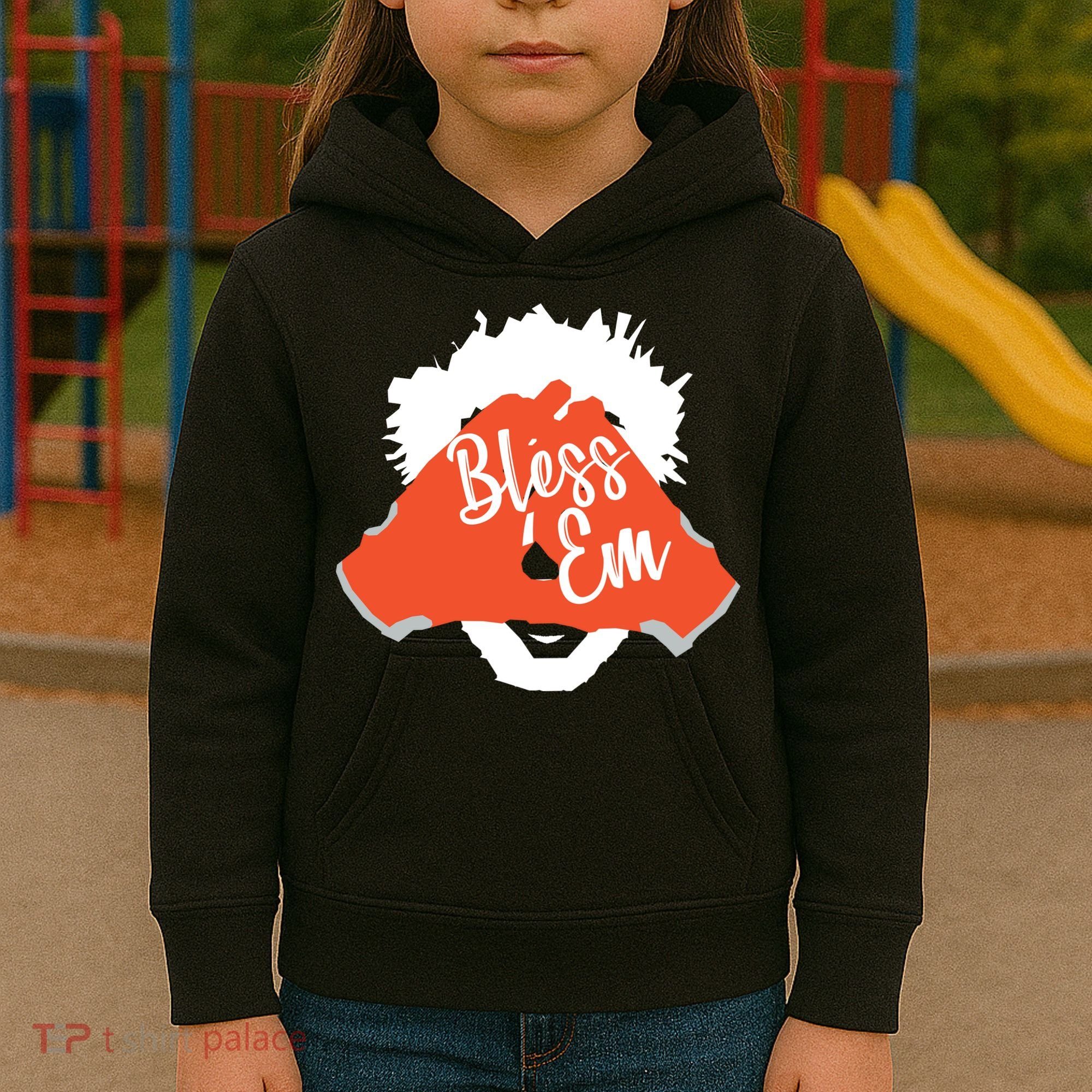 Bless 'Em Browns Football Saying Kids Hoodie