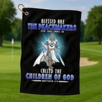 Blessed Are The Peacemakers Children Of God Golf Towel thumb 1