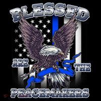 Blessed Are The Peacemakers Thin Blue Line Eagle USA-Made Doggie Bandana thumb 2
