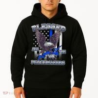 Blessed Are The Peacemakers Thin Blue Line Eagle Hoodie thumb 2