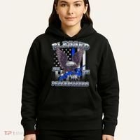 Blessed Are The Peacemakers Thin Blue Line Eagle Hoodie thumb 5