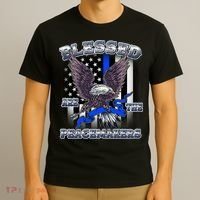 Blessed Are The Peacemakers Thin Blue Line Eagle T-Shirt thumb 3