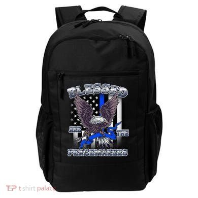 Blessed Are The Peacemakers Thin Blue Line Eagle Backpack