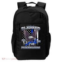 Blessed Are The Peacemakers Thin Blue Line Eagle Backpack thumb 0