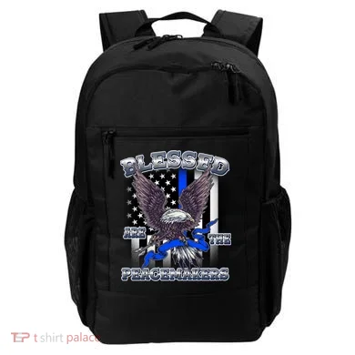 Blessed Are The Peacemakers Thin Blue Line Eagle Backpack