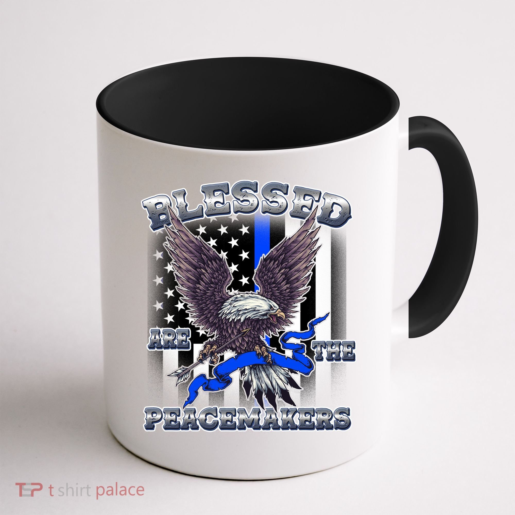 Blessed Are The Peacemakers Thin Blue Line Eagle Coffee Mug
