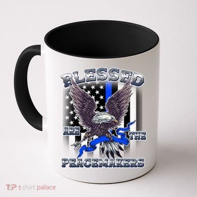 Blessed Are The Peacemakers Thin Blue Line Eagle Coffee Mug
