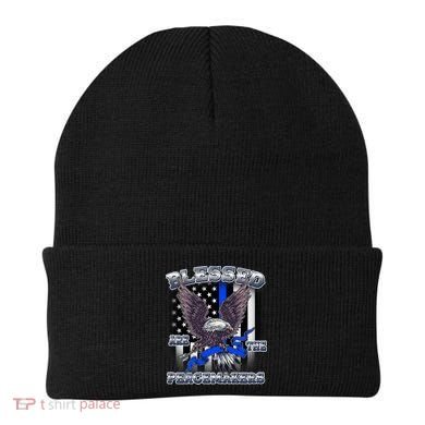 Blessed Are The Peacemakers Thin Blue Line Eagle Beanie
