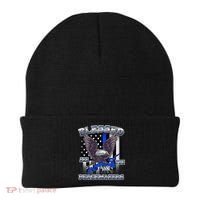 Blessed Are The Peacemakers Thin Blue Line Eagle Beanie thumb 0