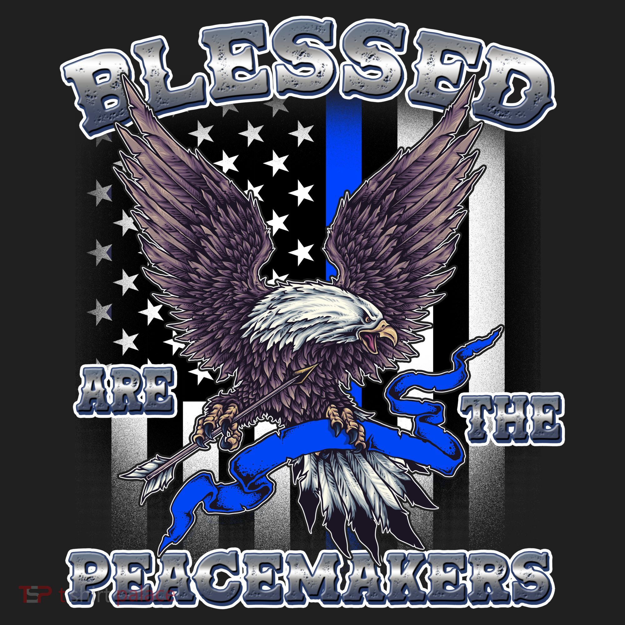 Blessed Are The Peacemakers Thin Blue Line Eagle Beanie