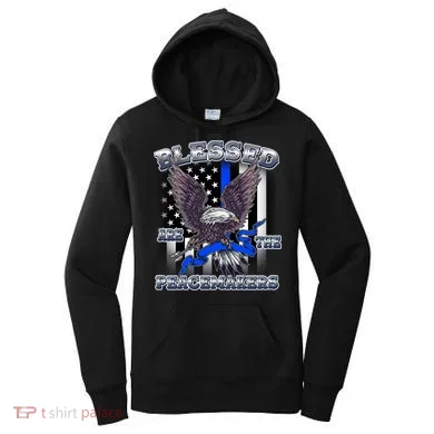 Blessed Are The Peacemakers Thin Blue Line Eagle Women's Hoodie
