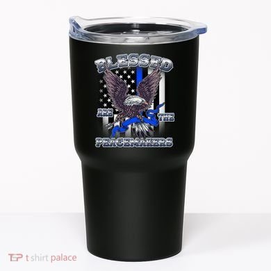 Blessed Are The Peacemakers Thin Blue Line Eagle Tumbler
