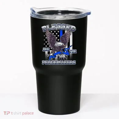 Blessed Are The Peacemakers Thin Blue Line Eagle Tumbler