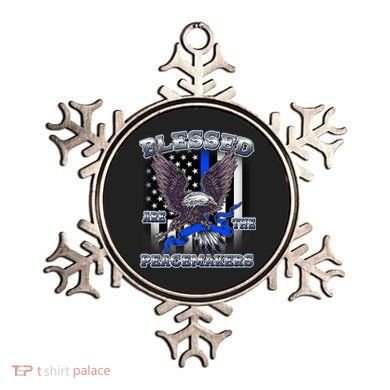 Blessed Are The Peacemakers Thin Blue Line Eagle Ornament