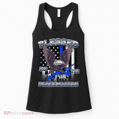 Blessed Are The Peacemakers Thin Blue Line Eagle Women's Tank Top