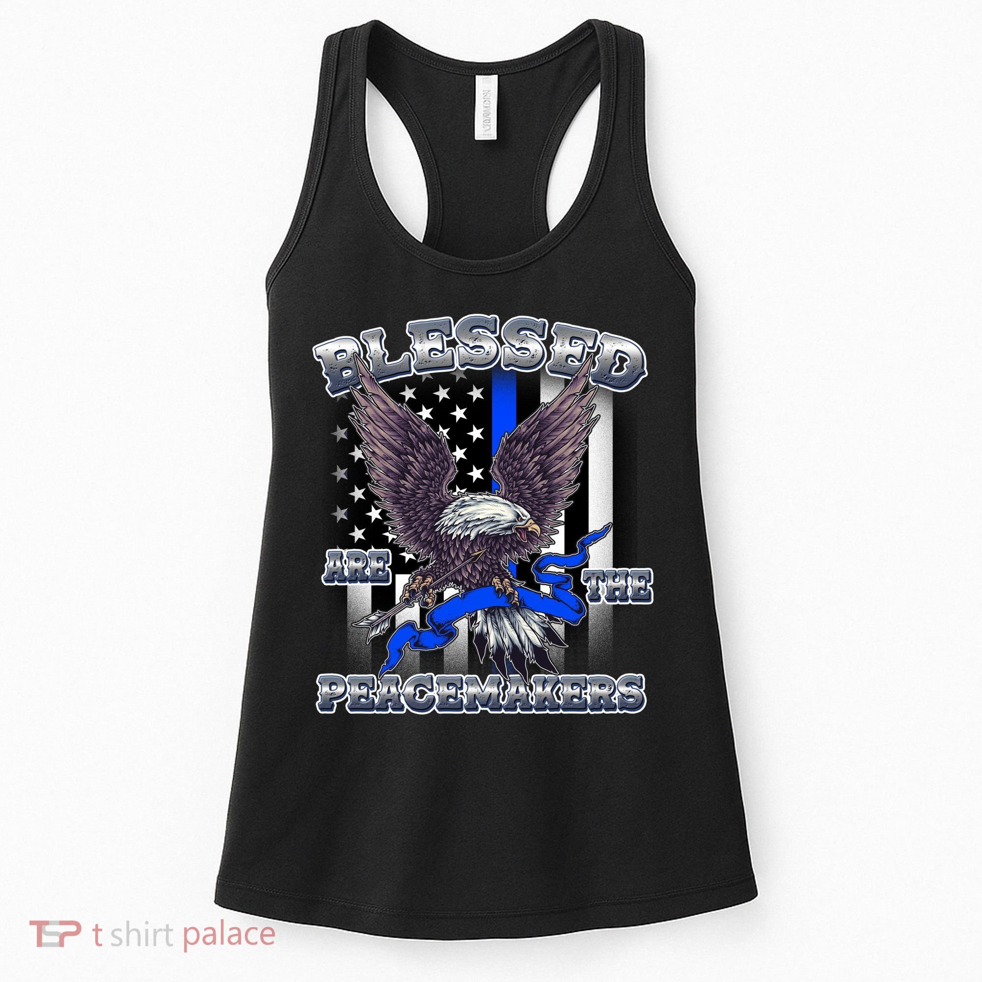 Blessed Are The Peacemakers Thin Blue Line Eagle Women's Tank Top