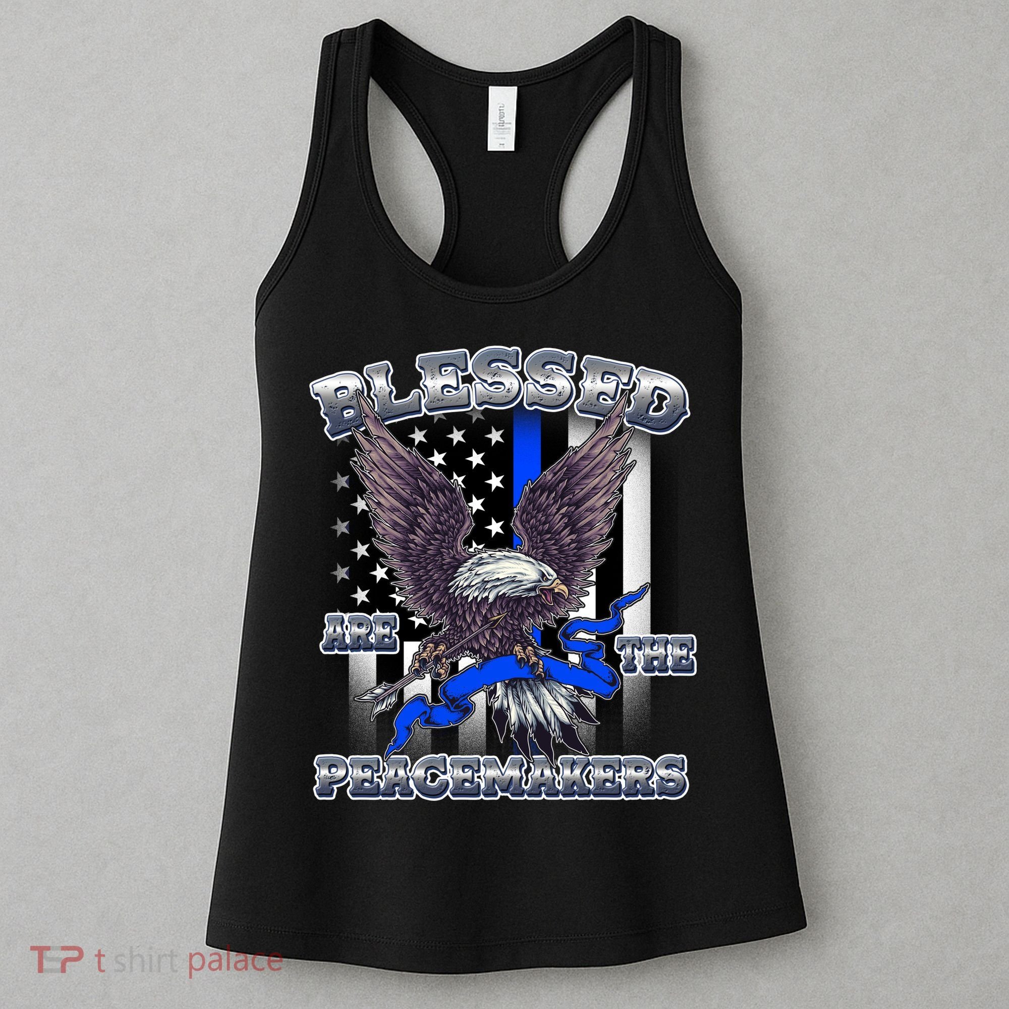 Blessed Are The Peacemakers Thin Blue Line Eagle Women's Tank Top