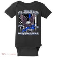 Blessed Are The Peacemakers Thin Blue Line Eagle Baby Bodysuit thumb 0