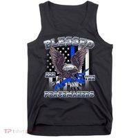 Blessed Are The Peacemakers Thin Blue Line Eagle Tank Top thumb 0