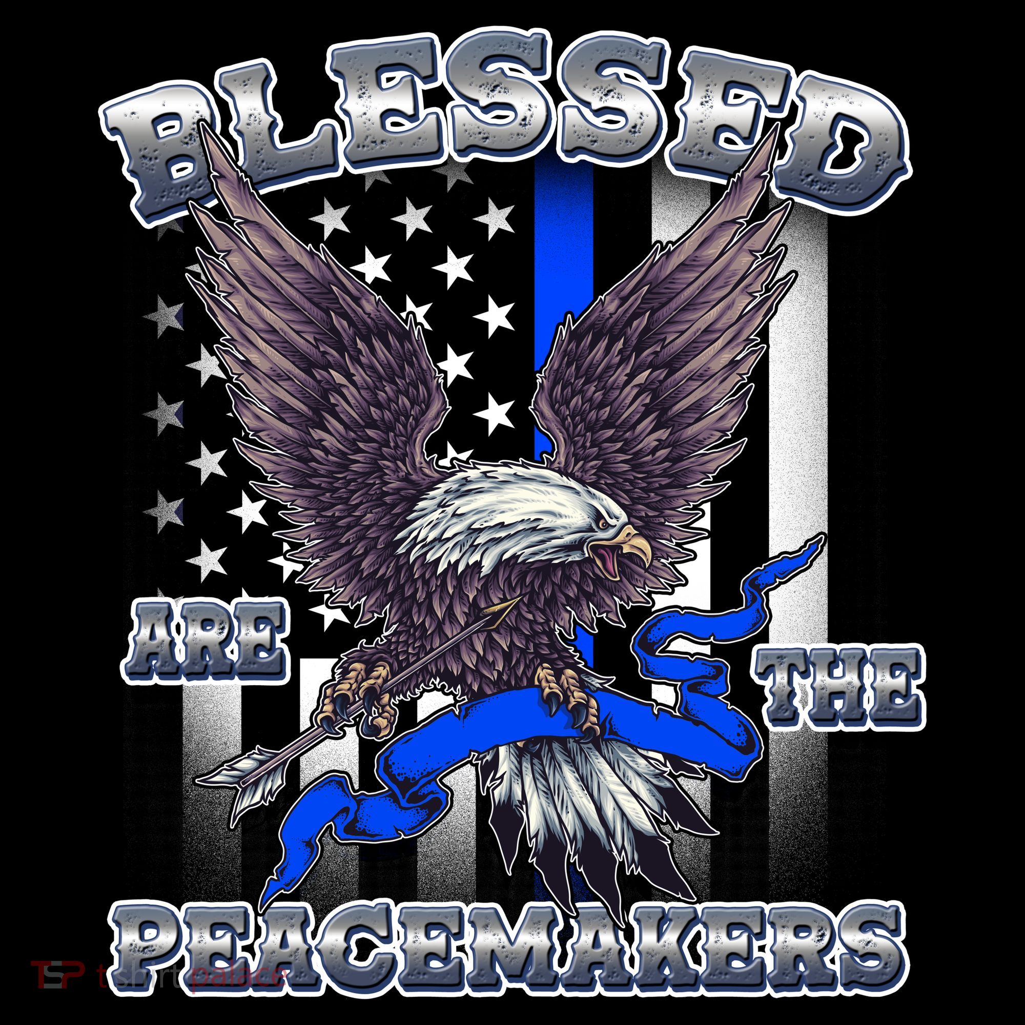 Blessed Are The Peacemakers Thin Blue Line Eagle Women's Long Sleeve Shirt