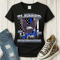 Blessed Are The Peacemakers Thin Blue Line Eagle Women's T-Shirt thumb 3