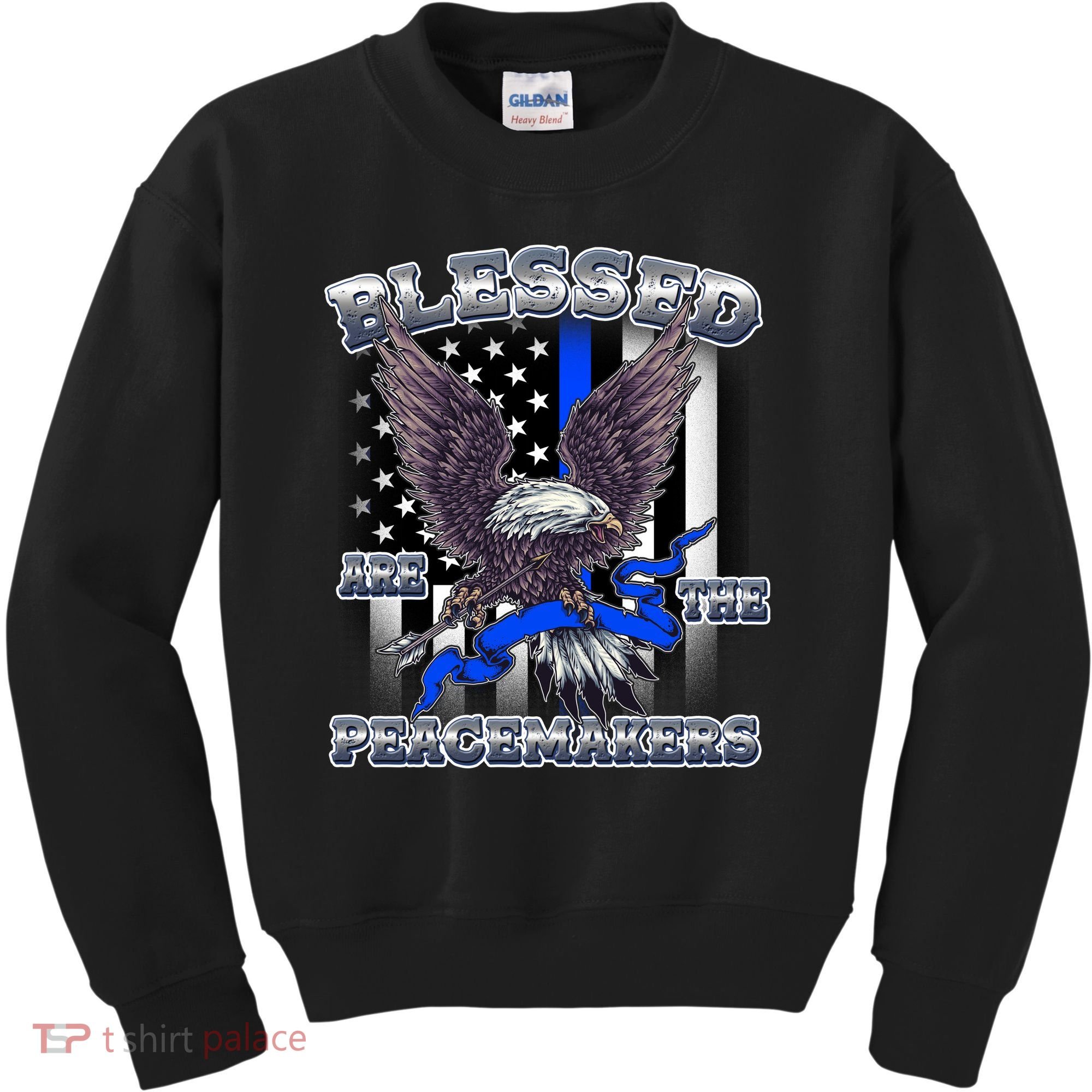 Blessed Are The Peacemakers Thin Blue Line Eagle Kids Sweatshirt