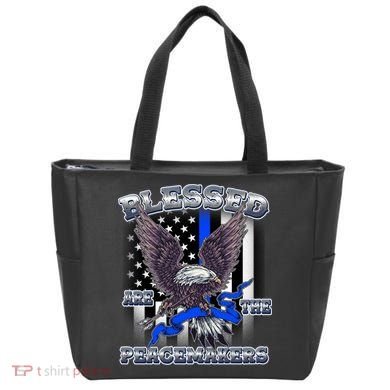 Blessed Are The Peacemakers Thin Blue Line Eagle Tote Bag