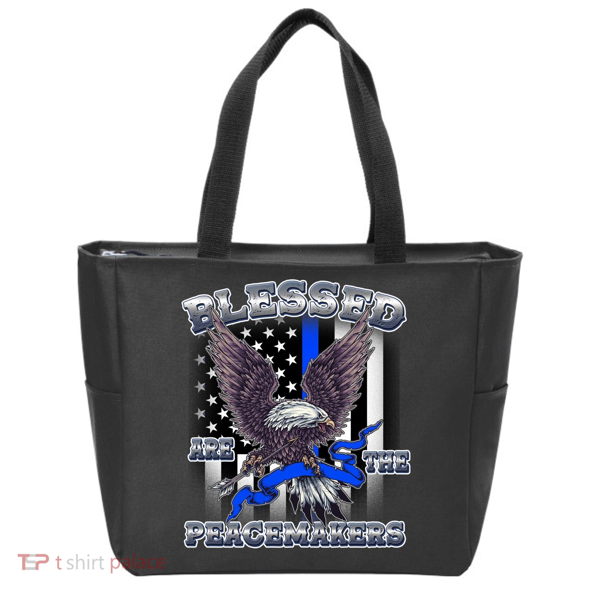 Blessed Are The Peacemakers Thin Blue Line Eagle Tote Bag