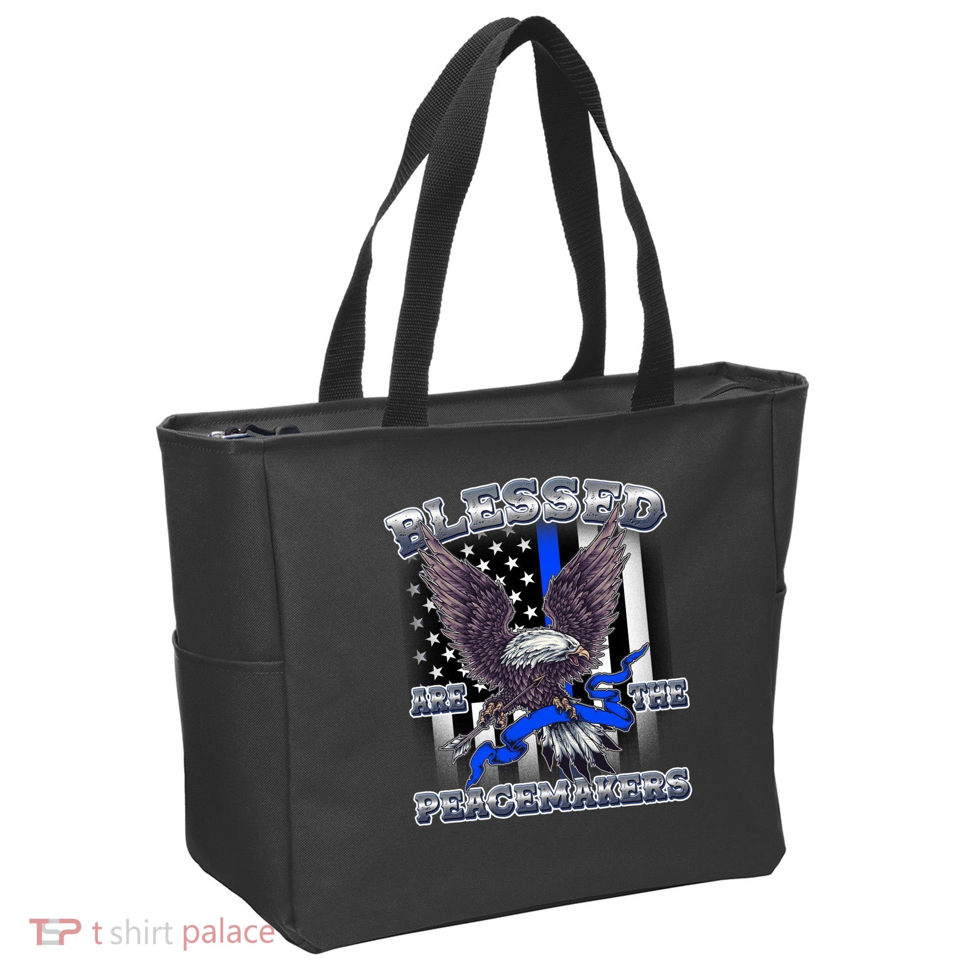 Blessed Are The Peacemakers Thin Blue Line Eagle Tote Bag