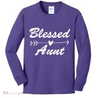 Blessed Aunt Arrow Kids Long Sleeve Shirt thumb 0