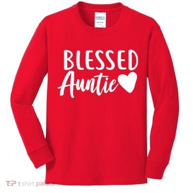 Blessed Auntie Kids Long Sleeve Shirt